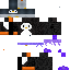 blindfolded penguin holding up baby penguin (purple theme!)