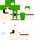 Green haired girl with black bikini