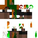 orange green demon girl, horn fixed