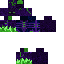 purple and green skeleton without armor